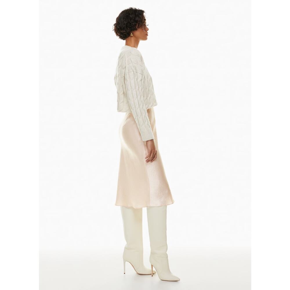 Aritzia Babaton Slip Satin Midi Skirt Size 4 in Denude Color NWOT - Picture 4 of 11